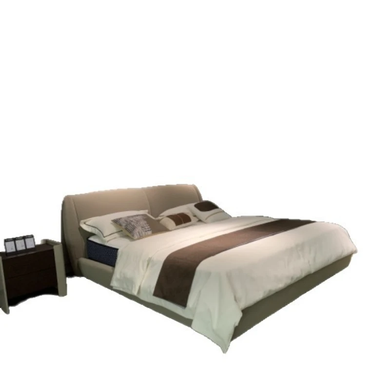 

Internet celebrity leisure simple leather bed, modern simple master bed