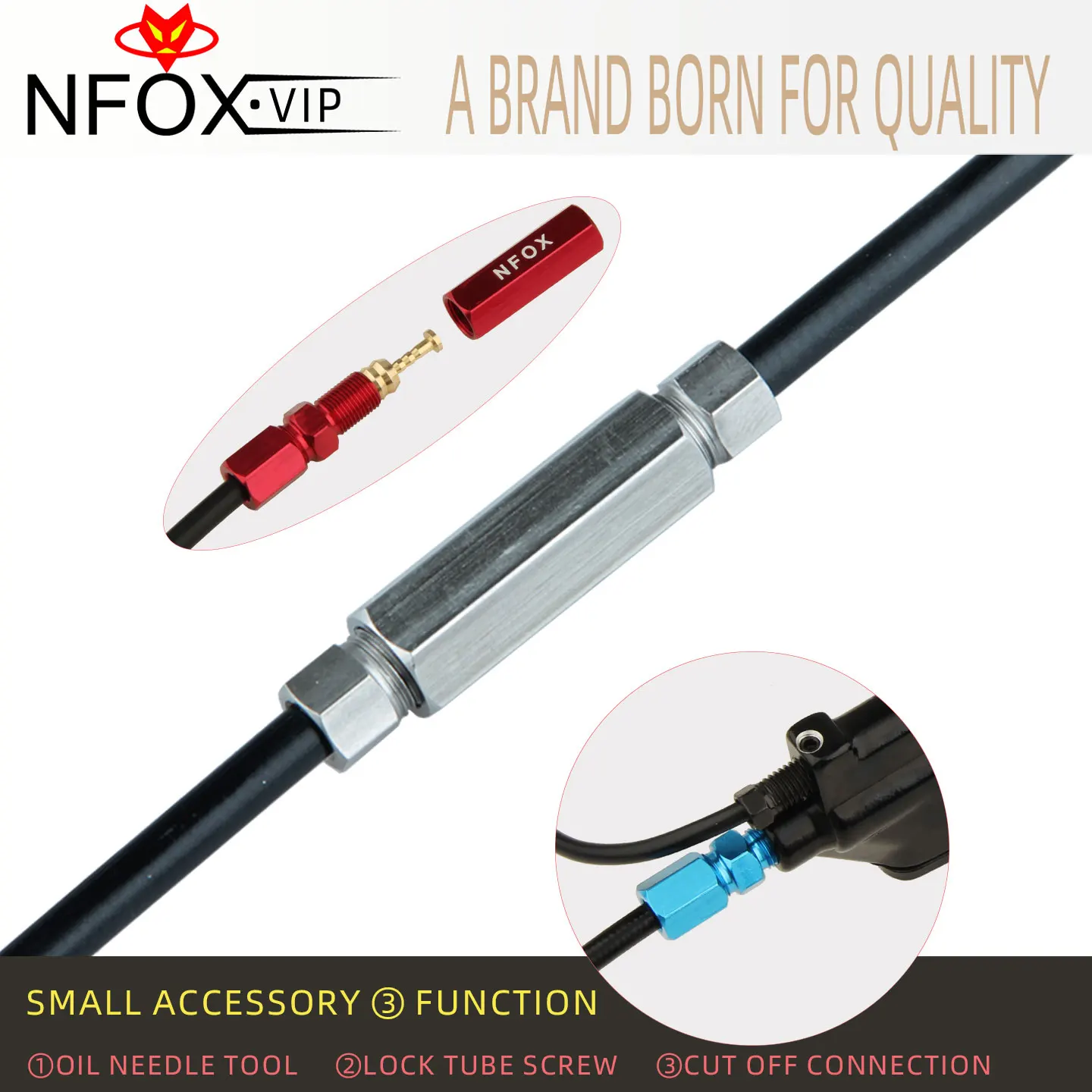 NFOX bicicletta freno a disco idraulico ago olio riparazione tubo olio connessione inserimento strumento di installazione giunto filettato bidirezionale