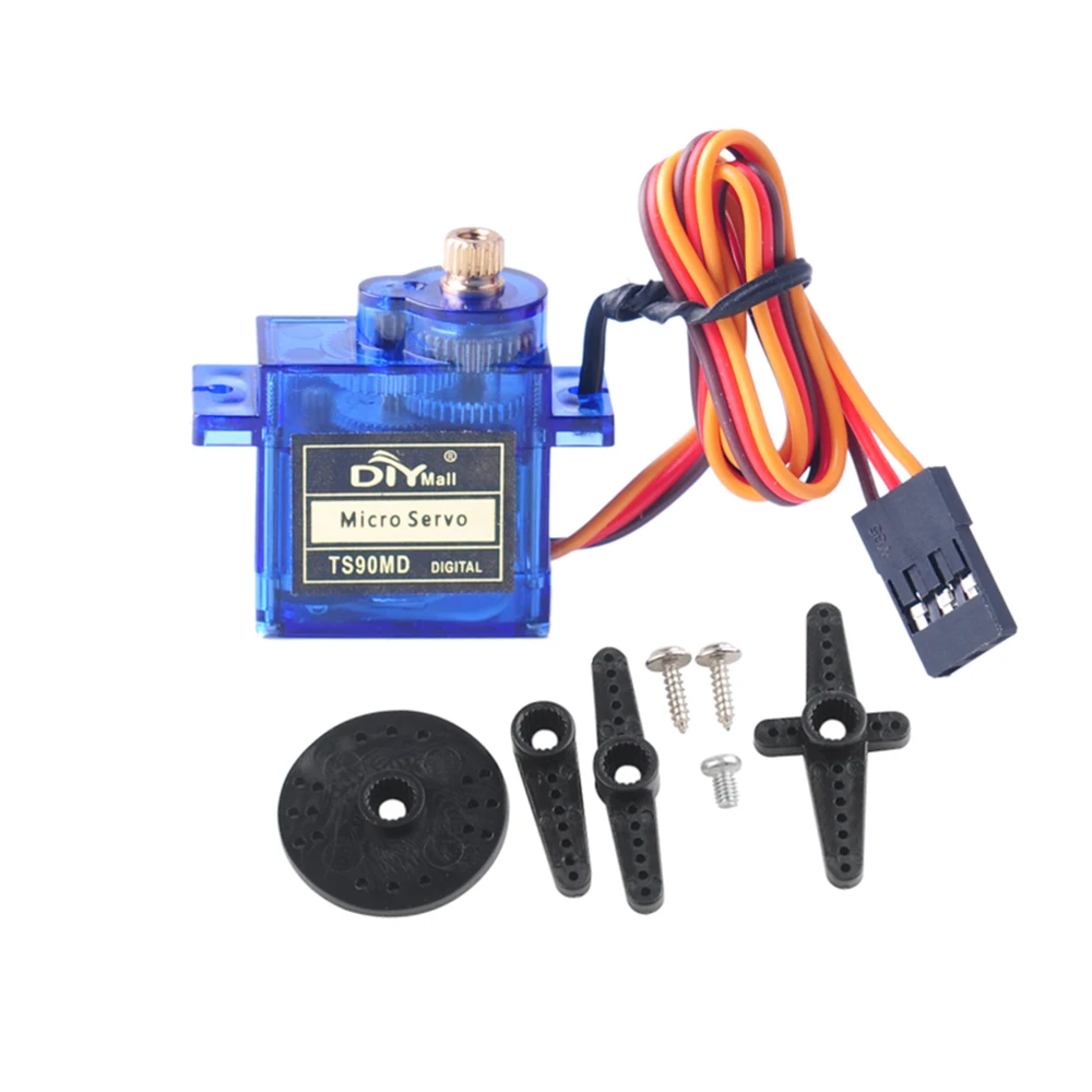 4 unids/set TS90MD Micro servomotor Digital 360/270/180 grados servos de engranaje de Metal piezas de juguetes DIY para helicóptero/avión/Robot RC