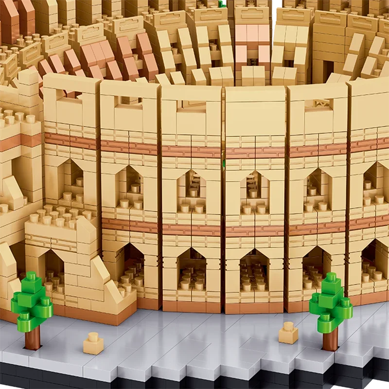 KNEW BUILT ยูโร constrution Roma colosseum Micro MINI บล็อกตัวต่อสำหรับผู้ใหญ่ของเล่นเด็กชุด Arc Triomphe Louvre Big Ben Brick