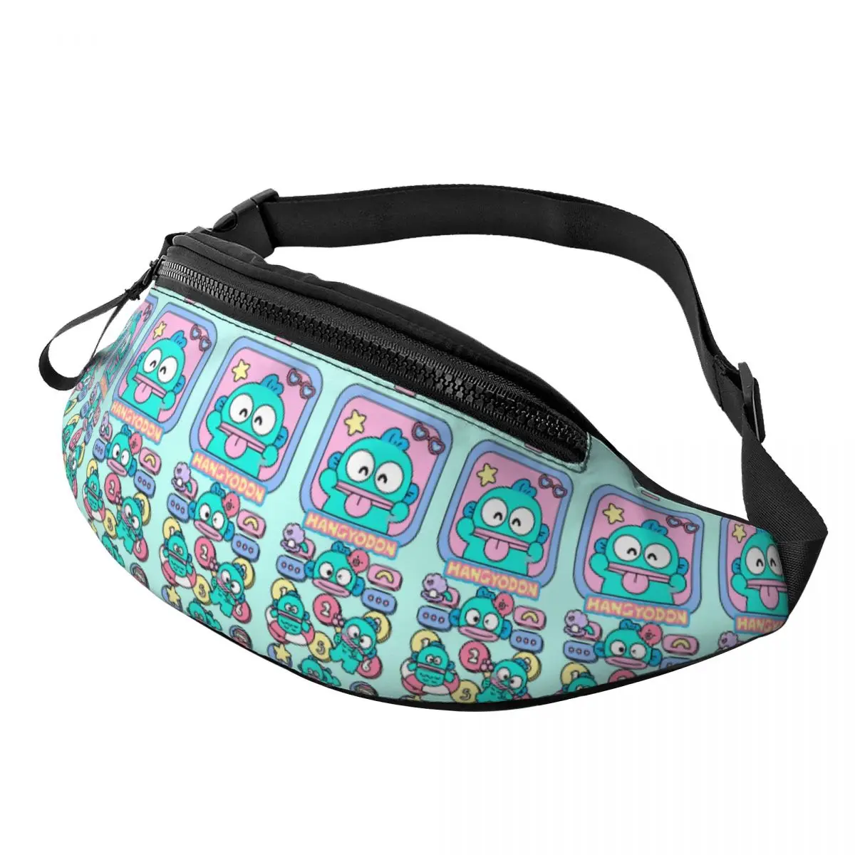 

Custom Hangyodon Cartoon Fanny Pack for Men Women Cool Crossbody Waist Bag Traveling Phone Money Pouch