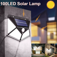 1/2/4PCS Solar Lights Outdoor Waterproof Wall Lamp PIR Motion Sensor 100LED Solar Powered Street Light for Garden Courtyard