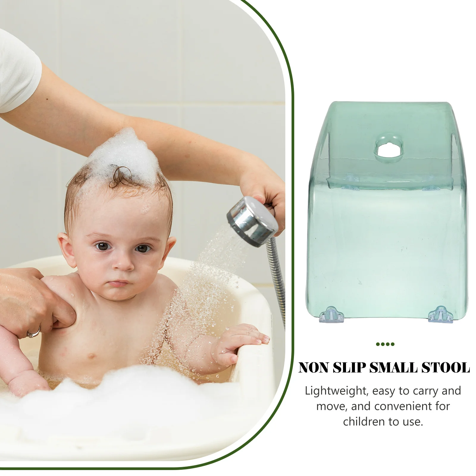 

Non slip Stool Bathroom Toughened Thickened Kids PET Footstool Child Multi function Practical Durable Premium Lightweight Easy