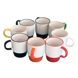 Thermal Sublimation Blank Coated Thread Cup Ceramic For DIY Printed Color Handle Mug Simple Creative Household Ceramic Cup