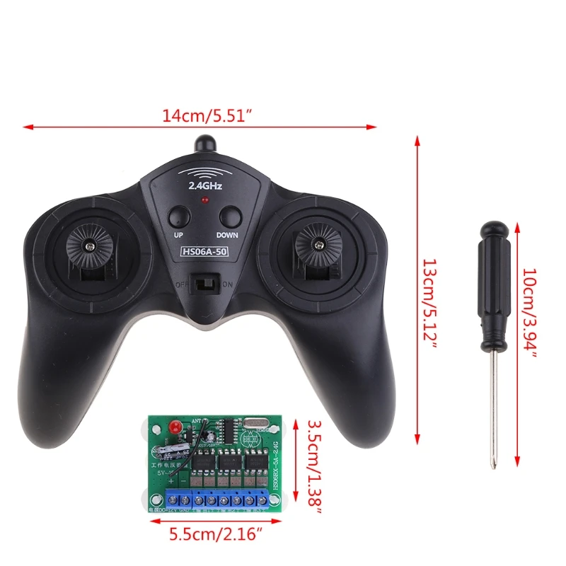 6CH High-power 2.4G 50 Meter Remote Control with Receiver 6-15v for Car Model Sh