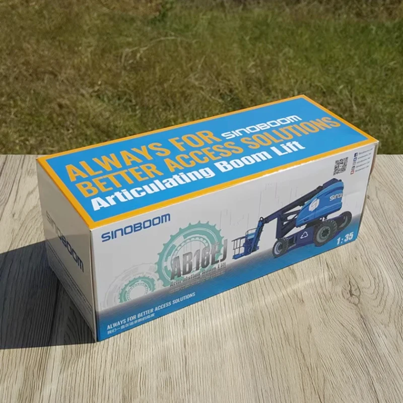 Moulé sous pression 1:35 échelle SINOBOOM bras incurvé plate-forme de travail aérien modèle alliage ingénierie ascenseur modèle Collection Souvenir ornement spectacle