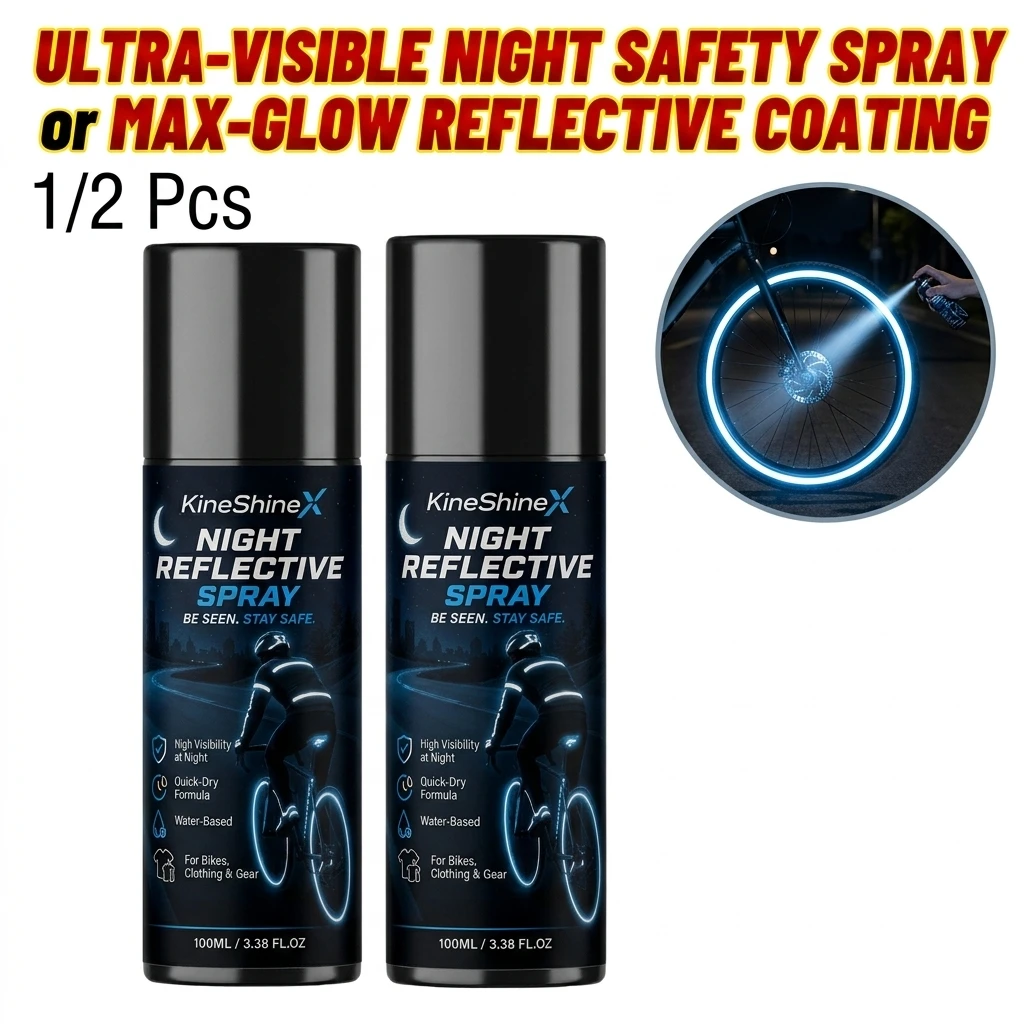 Luminous Reflective Spray Paint 100ml Night Visible Waterproof Coating Bright Pigment for Garment Car Bike Camping Fishing