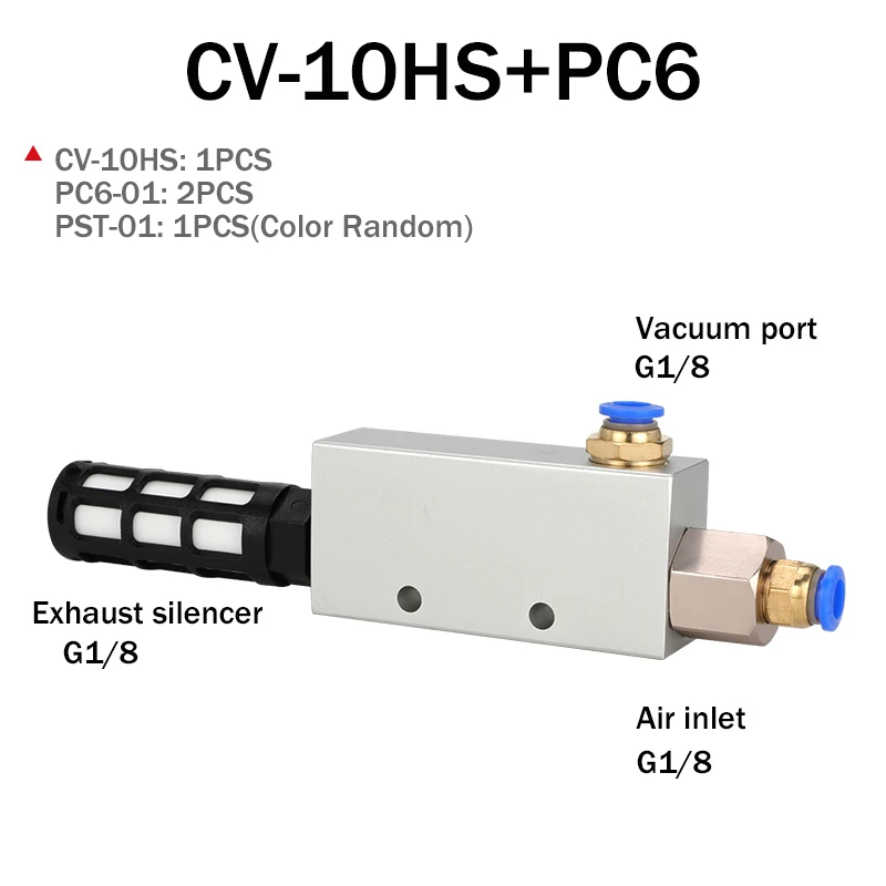 Pneumaitc Vacuum Generator CV-10HS High Negative Venturi Air Exhaust Ejector 15HS 20HS 25HS 30HS