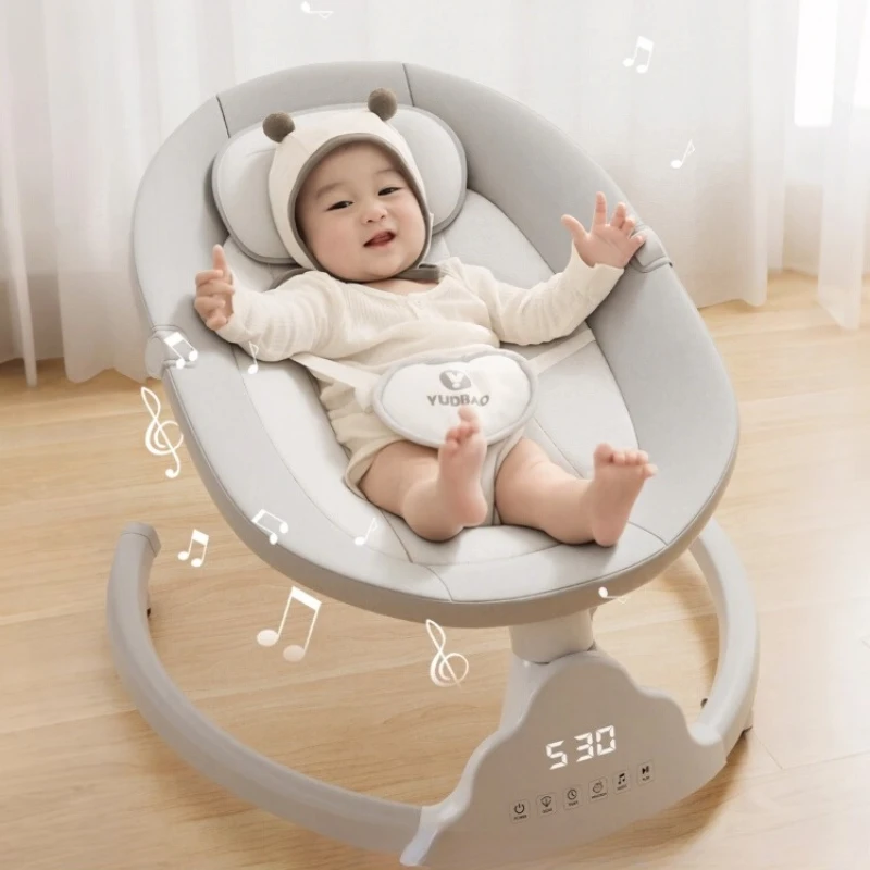 

Soothing Chair Can Lie Down or Sit Baby Swing Electric 180° Rotated Seat,Multi Speed Baby Rocker Electric Rocking Chair for Baby