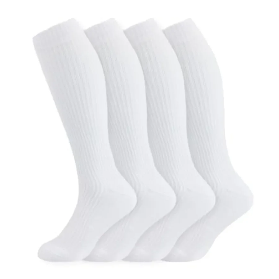 

Cotton Compression Socks for Women and Men 4/6 Pairs 15-20mmHg Knee High for Sports, Travel, Nursing Long Sitting Standing