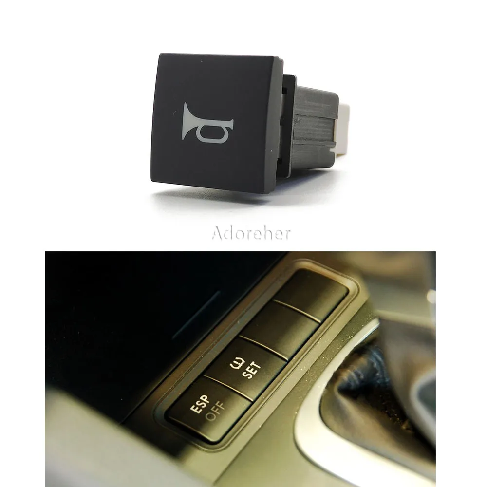 Momentary Horn Push Button Switch Reset Boat Car Boat Symbol Lamp LED Light for VW Golf 6 Jetta MK5 MK6 EOS Scirocco Touran