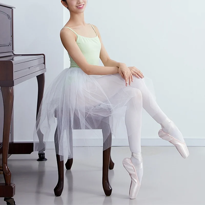 Chuyên Nghiệp Trắng Đen Hồng Phối Lưới Ren Dài 60CM Ballet Cổ Điển Tutu Người Lớn Ballerina Nhảy Múa Lưng Thun Voan Bi Váy