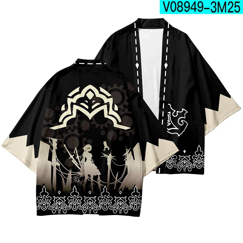 Anime NieR Automata 2B YoRHa No.2 Type B 9S YoRHa No.9 Type S Cosplay Costume Japanese Kimono Cardigan Shirt Haori Obi Clothes R