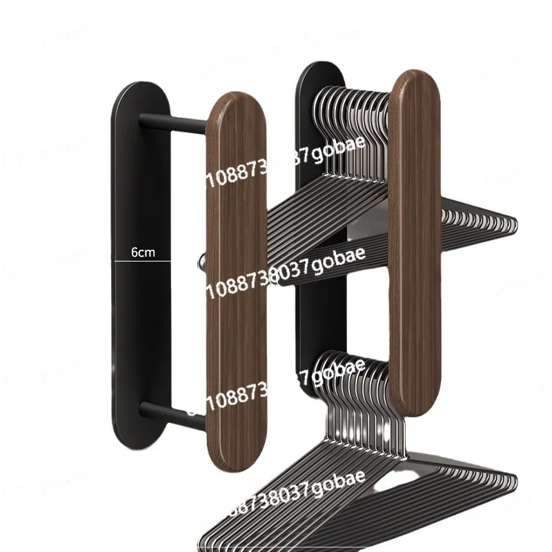 

Solid wood hanger storage No punching wall hanging Multifunctional finishing rack Household
