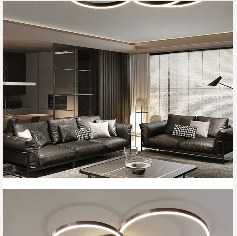 

New Modern LED Study Bedroom Chandelier Lighting For Living Lamps Indoor Lighting Round Rings Foyer Lustre Chandeliers Luminaire