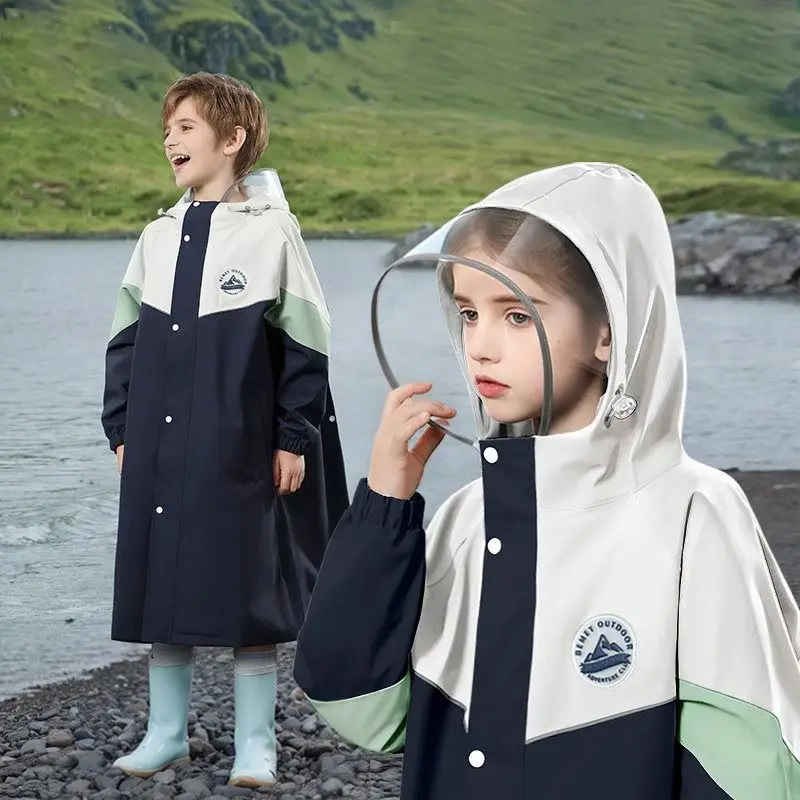 

Children's Raincoat School orm Full Body Waterproof Bicycle Riding Rainwear for Elementary And Middle School Boys