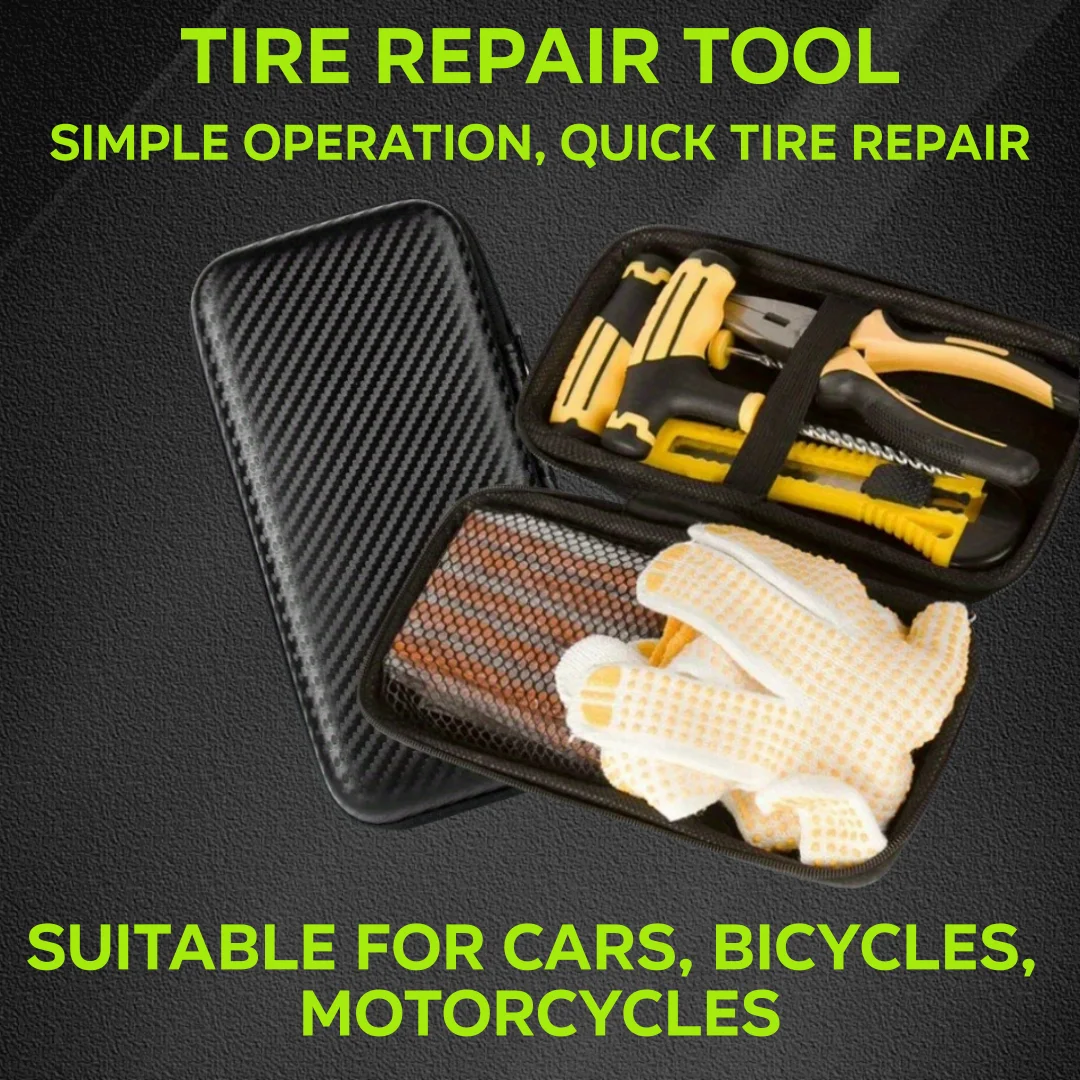 Auto-Reifenreparaturset - Reifenreparaturwerkzeuge, Notfall-Reifenreparaturset für Universalfelgen, mit Rührkleber-Reparaturwerkzeug
