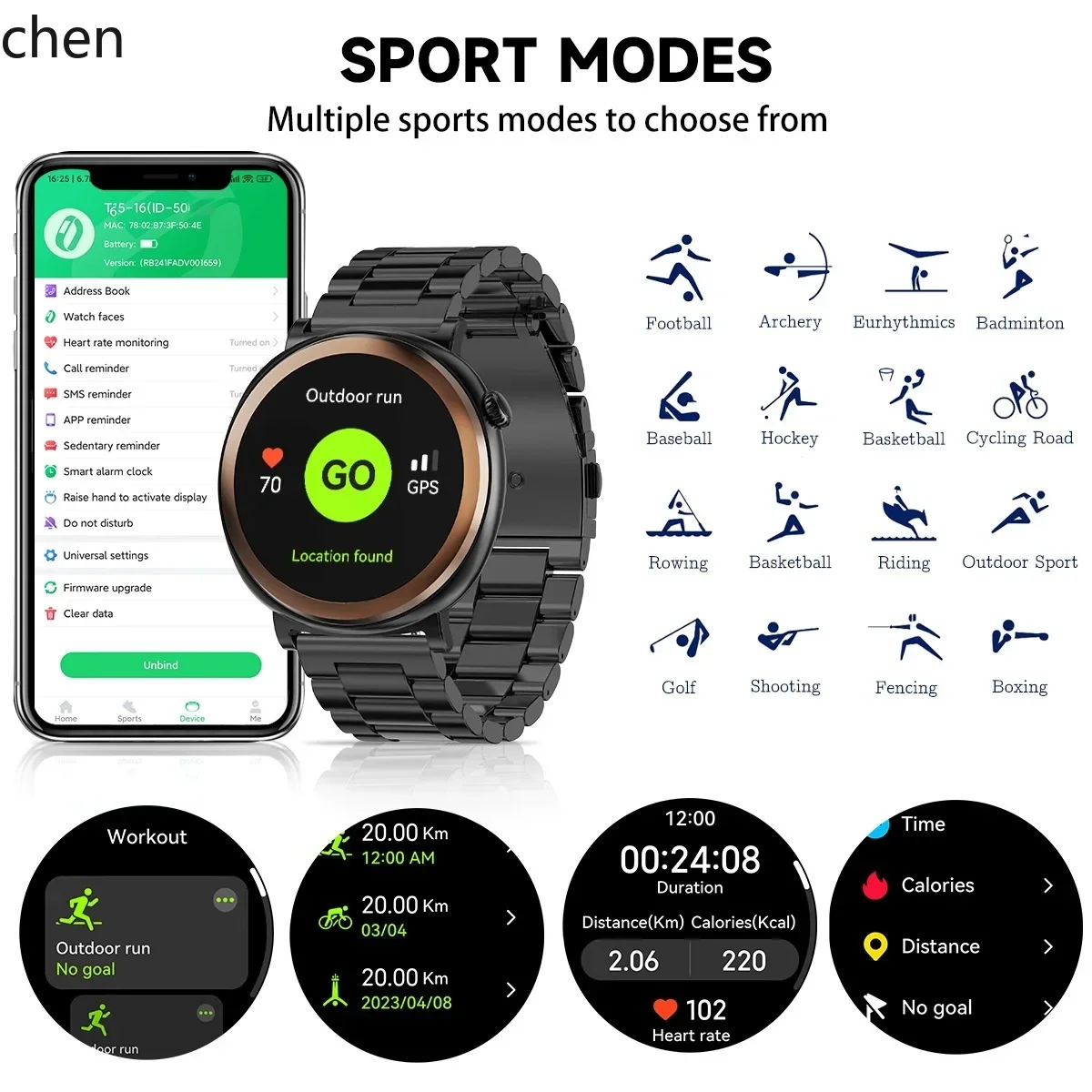 ZK Bluetooth-oproep T65 nieuwe 1,43-inch AMOLED-scherm gezondheidsmonitoring multisportmodus smartwatch