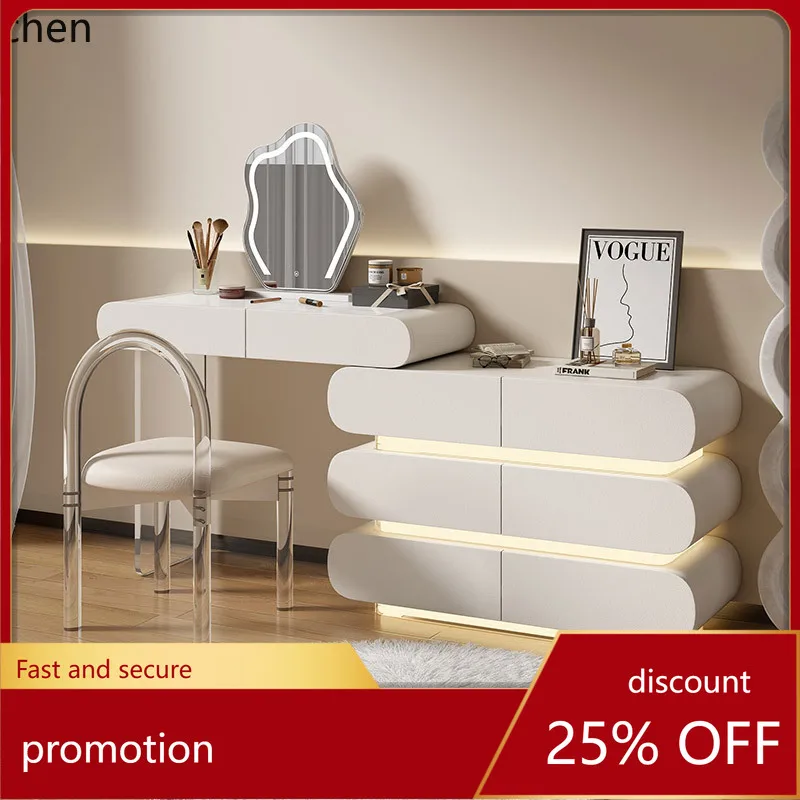 

Hxl cream style solid wood dresser chest of drawers all-in-one makeup table chest of drawers combination