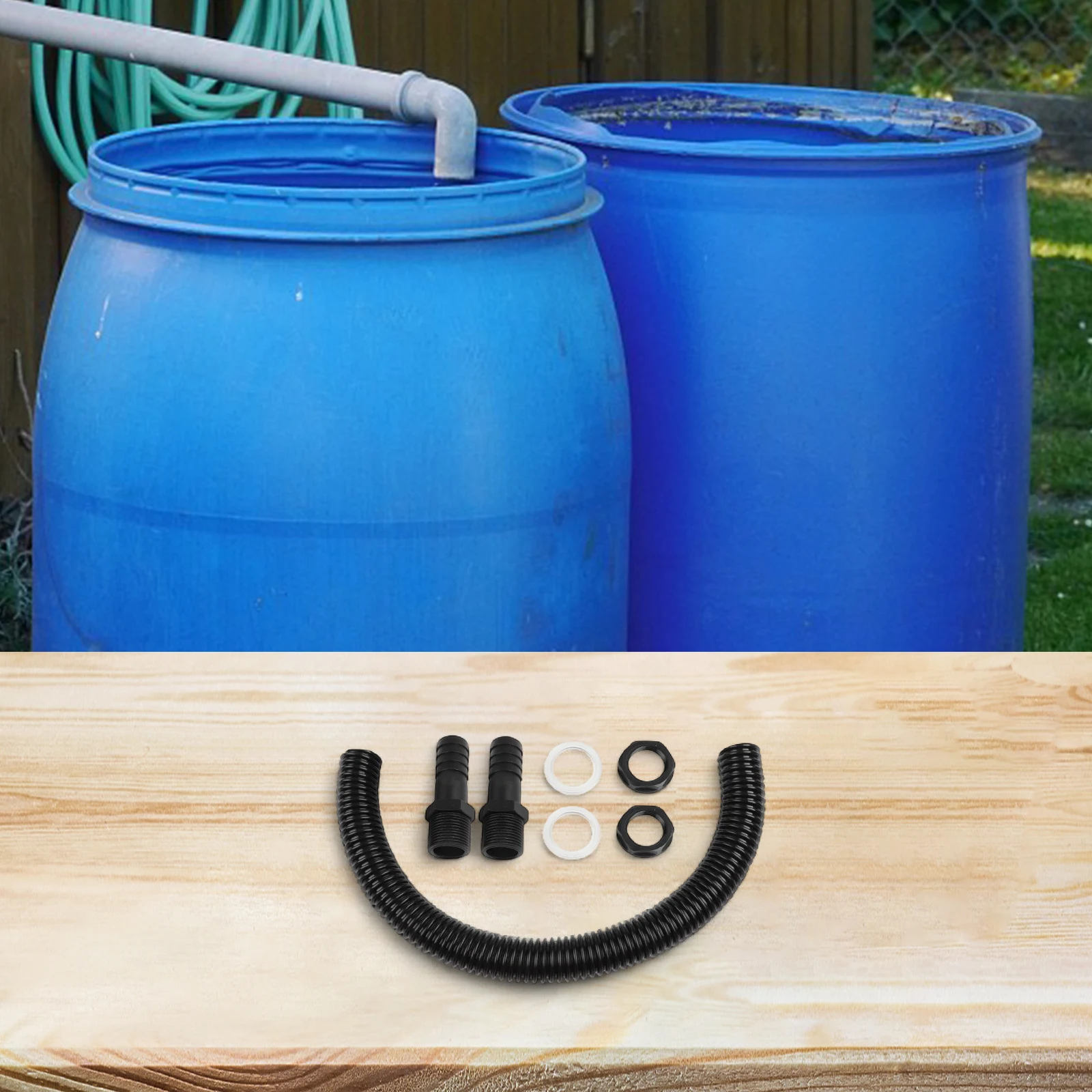 Water Butt Connector and Pipe Extension Kit for Effective Rainwater Harvesting in Your Garden with 3/4 Compatibility