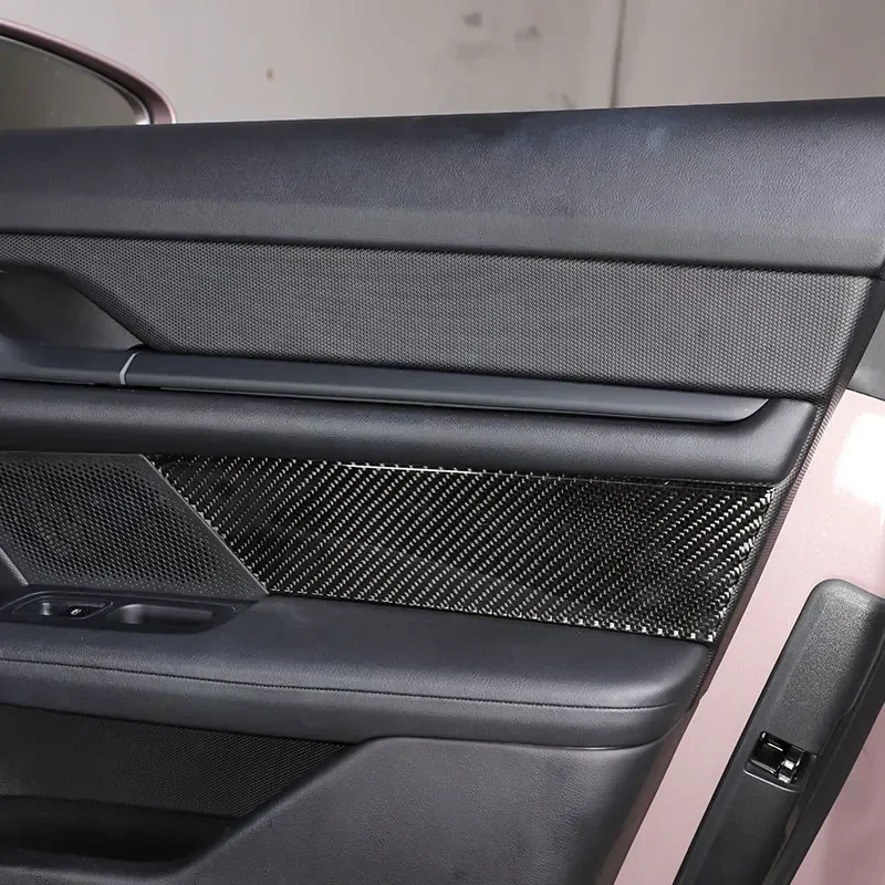 For Porsche Taycan 2019-2024 Soft Carbon Fibre Car Door Panels Cover Trim Sticker Interior Car Accessories