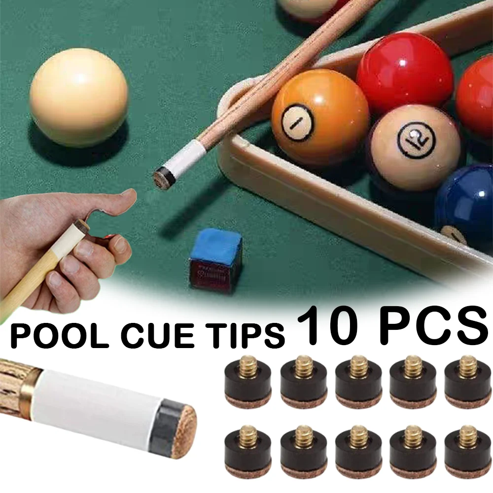 

10Pcs 10/11/12/13MM Billiard Cue Tip Red Pool Tips Replaceable Easy Cue Tip Snooker Accessories Billiard Rod Gun Head