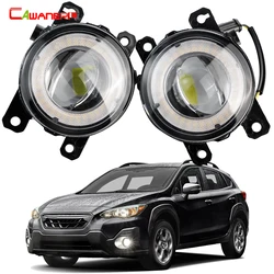 2 Pieces Car Angel Eye Daytime Running Lamp DRL H11 LED Fog Light For Subaru XV Crosstrek 2017 2018 2019 2020 2021 2022 2023