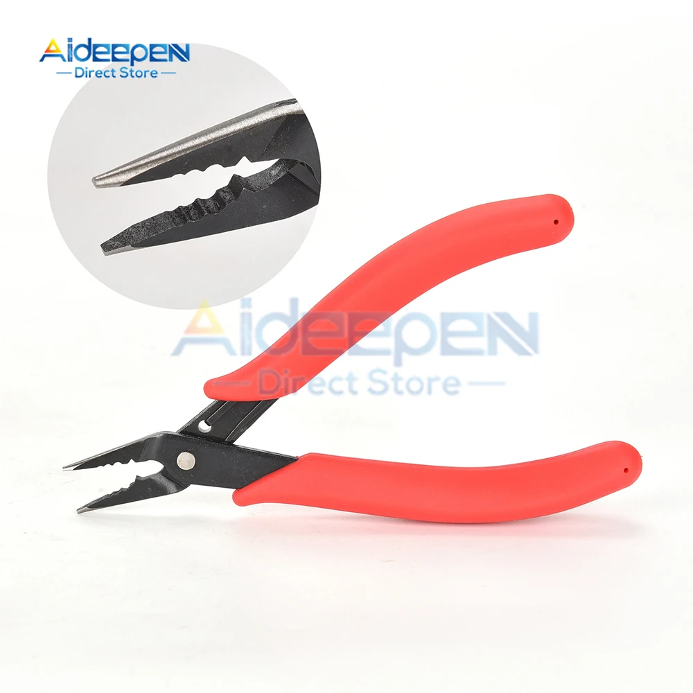 DIY Carbon Steel Jewelry Needle Nose Pliers for Jewelry Making Supplies Crimper Pliers for Crimp Beads Red Crimping Pliers