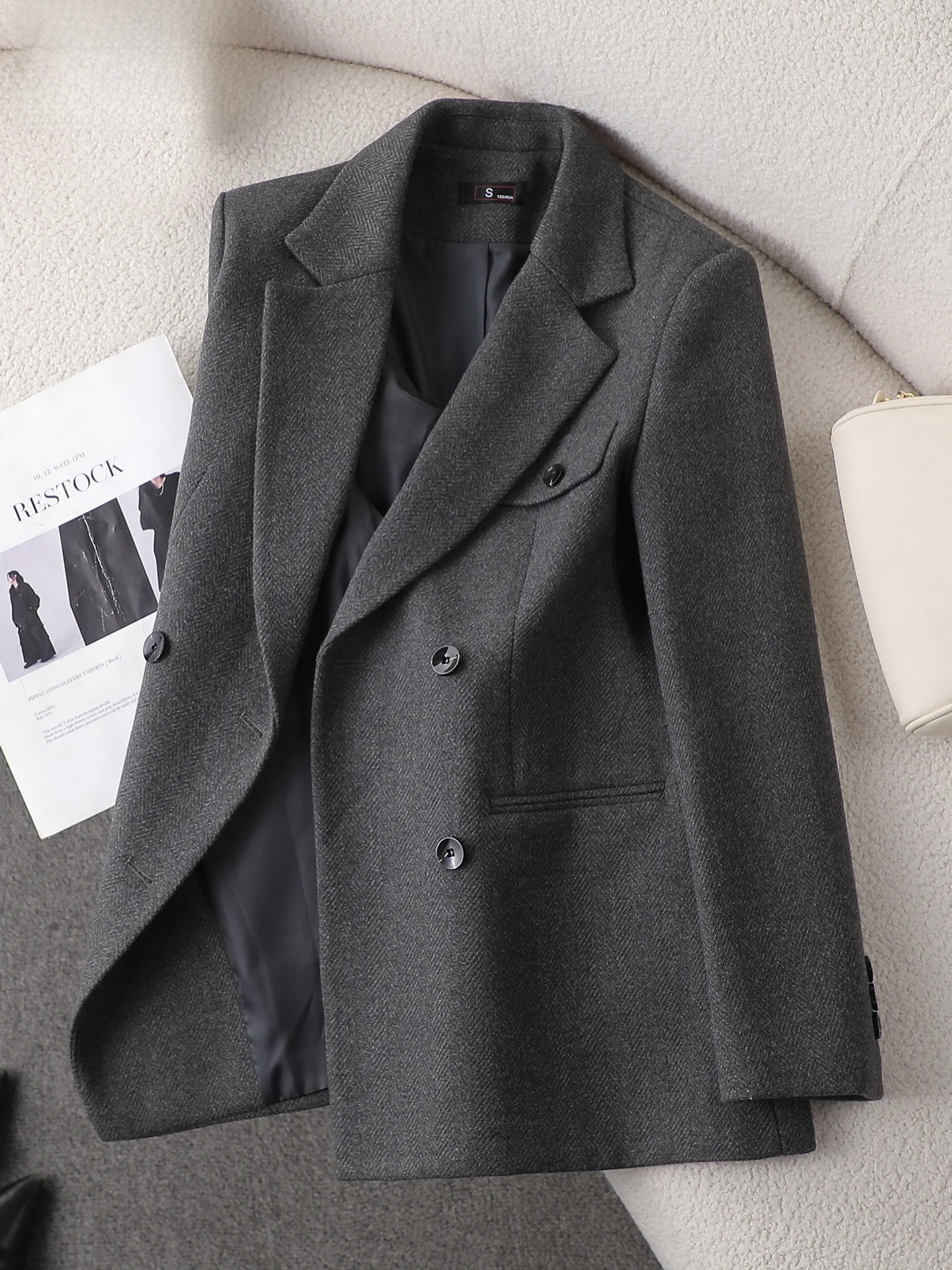 

Шерстяной пиджак для женщин: новая осенне-зимняя коллекция, повседневный элегантный стиль, высокое качество, для офиса и города