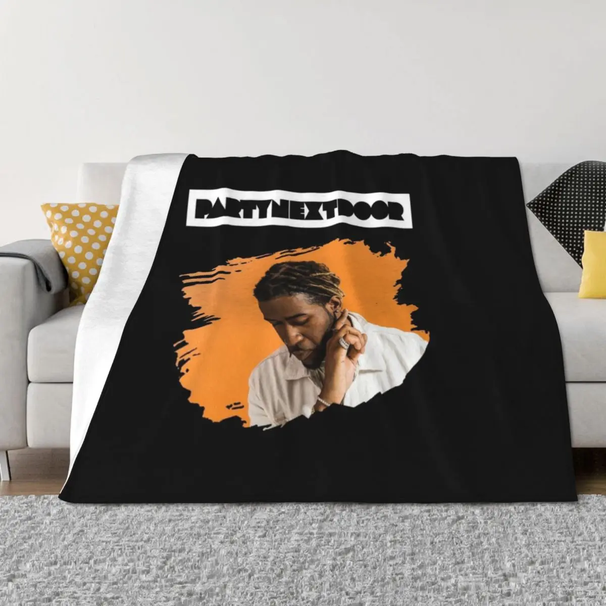 

PARTYNEXTDOOR Photo With Text v7 Throw Blanket Furry Baby Thins Heavy Blankets