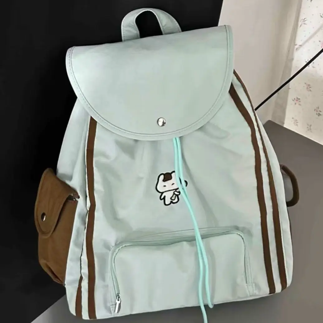 

Fashion Cute Mint Green Cat Large Capacity Backpack Travel Commuting Storage Bag Student Schoolbag Simple Backpacks