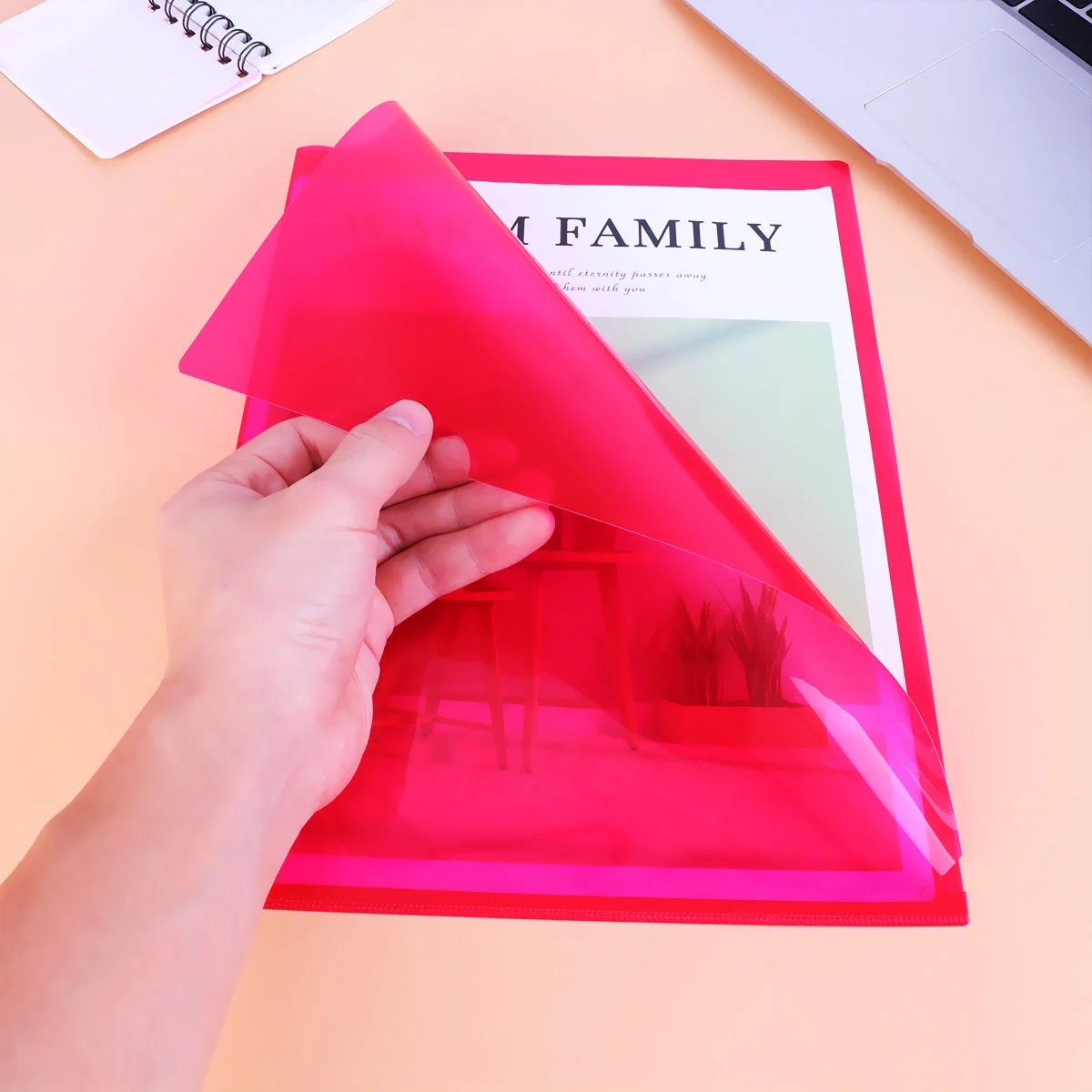 20pcs Office Document Folder Single Page Paper Folder L Shape Plastic Folder (Mixed Color) transparent document folder