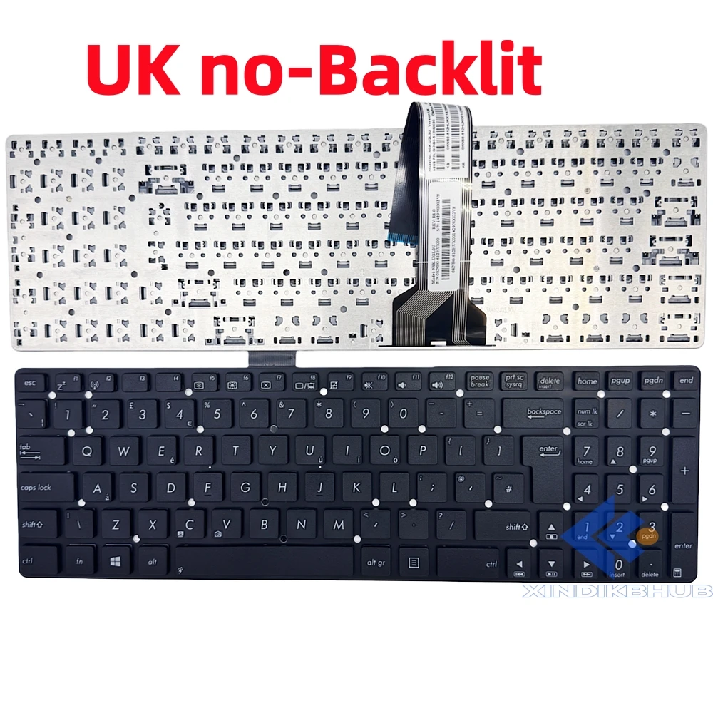XIN-UK Laptop Keyboard For ASUS A751 A751L A75A A75V A55C A55V/VM/VD F751L X751 X751LD X751M X751S X751Y R752/L