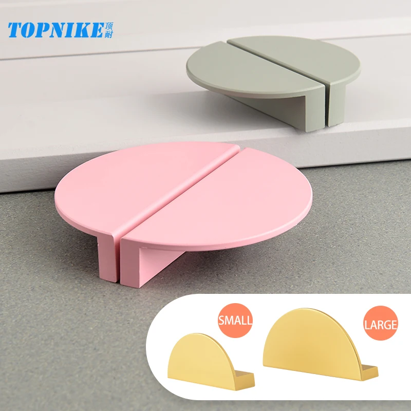 wardrobe Door handle Half Round Kitchen cabinet konb Drawer Handle Colorful Pink Blue Green White Knobs For Furniture