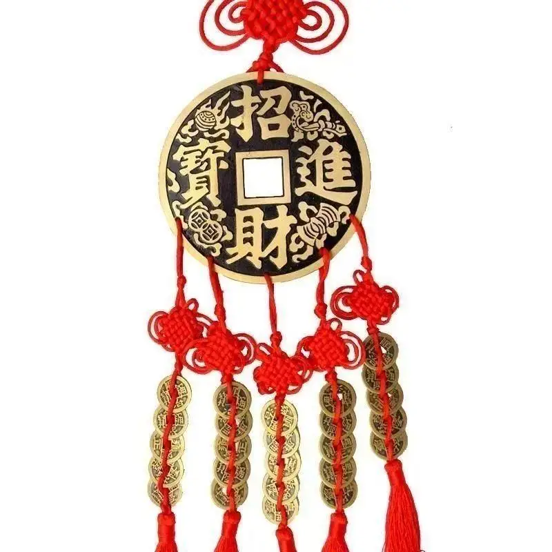 Pure Copper Coins Ornaments for Home Office Decorations Lucky Feng Shui Old Money Pendants Xmas New Year Decors Gifts