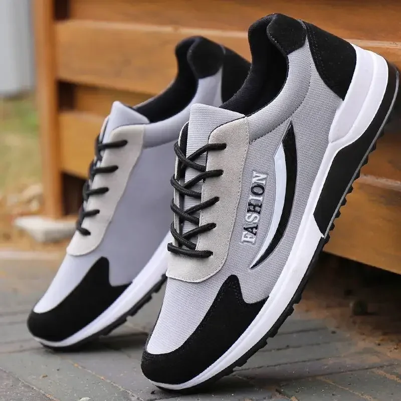 Sports Shoes for Men Lace Up Breathable Men Running Shoes Trendy Non-slip Training Shoes Thick Bottom Tenis Men Casual Sneakers