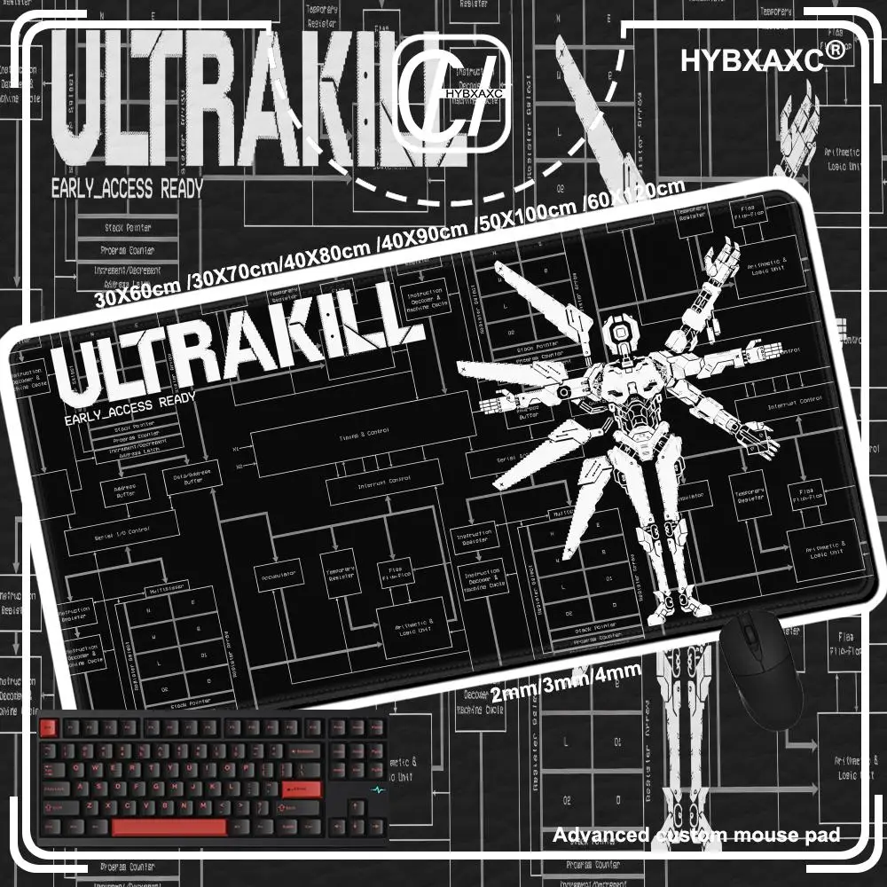 Fast Paced Retro Shooter ULTRAKILL Mauspad, Computer-Mauspad, PC-Gaming, HYBXAXC, Büro-Tastatur, großes Mauspad, Gamer-Schreibtischunterlage