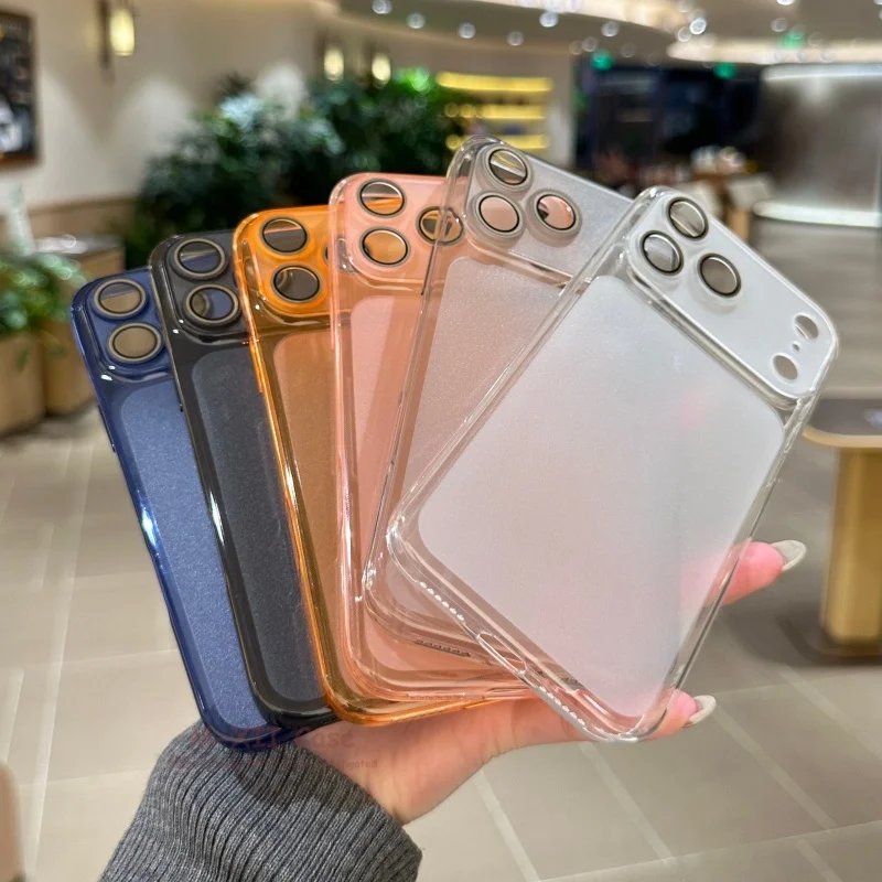 Atualize para 17! Capa Semi-Transparente para iPhone 17 Pro Max/16 Pro/15 Plus/14/13/12 – TPU Fino, Sensação de Toque Natural, À Prova de Choque