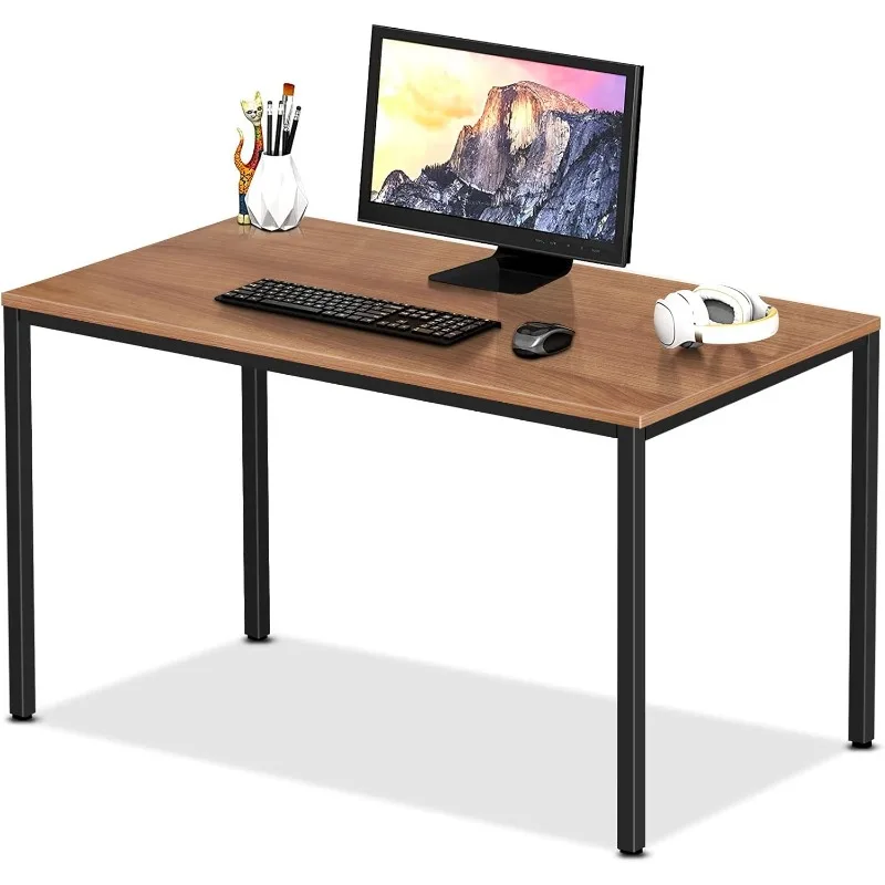 30x59 Inches - Brown Minimalist Desk for Home Office or Gaming