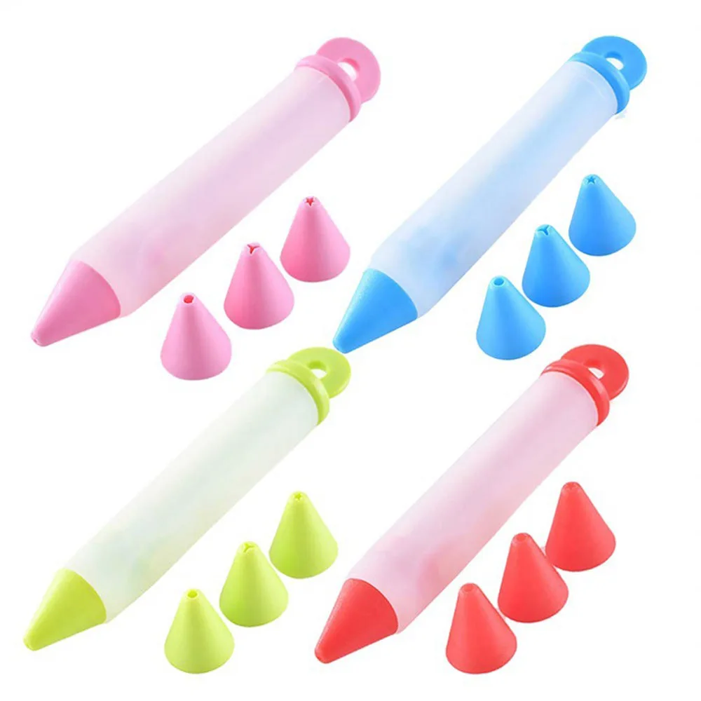 Silicone Cream Chocolate Pen Squeeze Writing Cake Decorating Pen Writing Tool Milking Baking Cookie Painting Writing Baking Tool