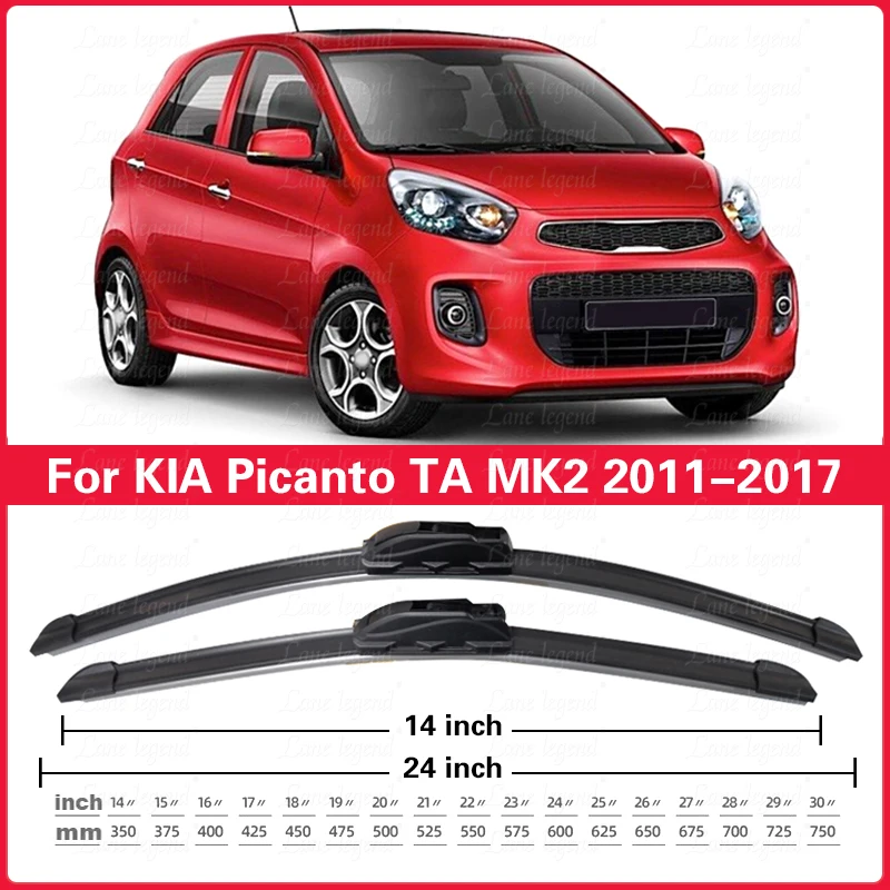 

Car Windshield Windscreen Wiper Blades For Kia Picanto TA MK2 2011 - 2017 Front Rear Window 2012 2013 2014 2015 2016 24"+14"+12"