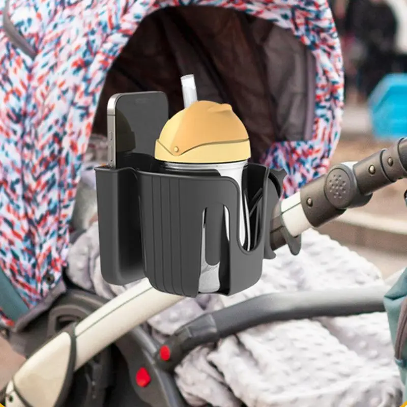 

Stroller Cup Holder 2 In 1 Phone Cup Stroller Organizer Adjustable Bike Cup Holder Cup Phone Holder For Stroller Bike Wheelchair