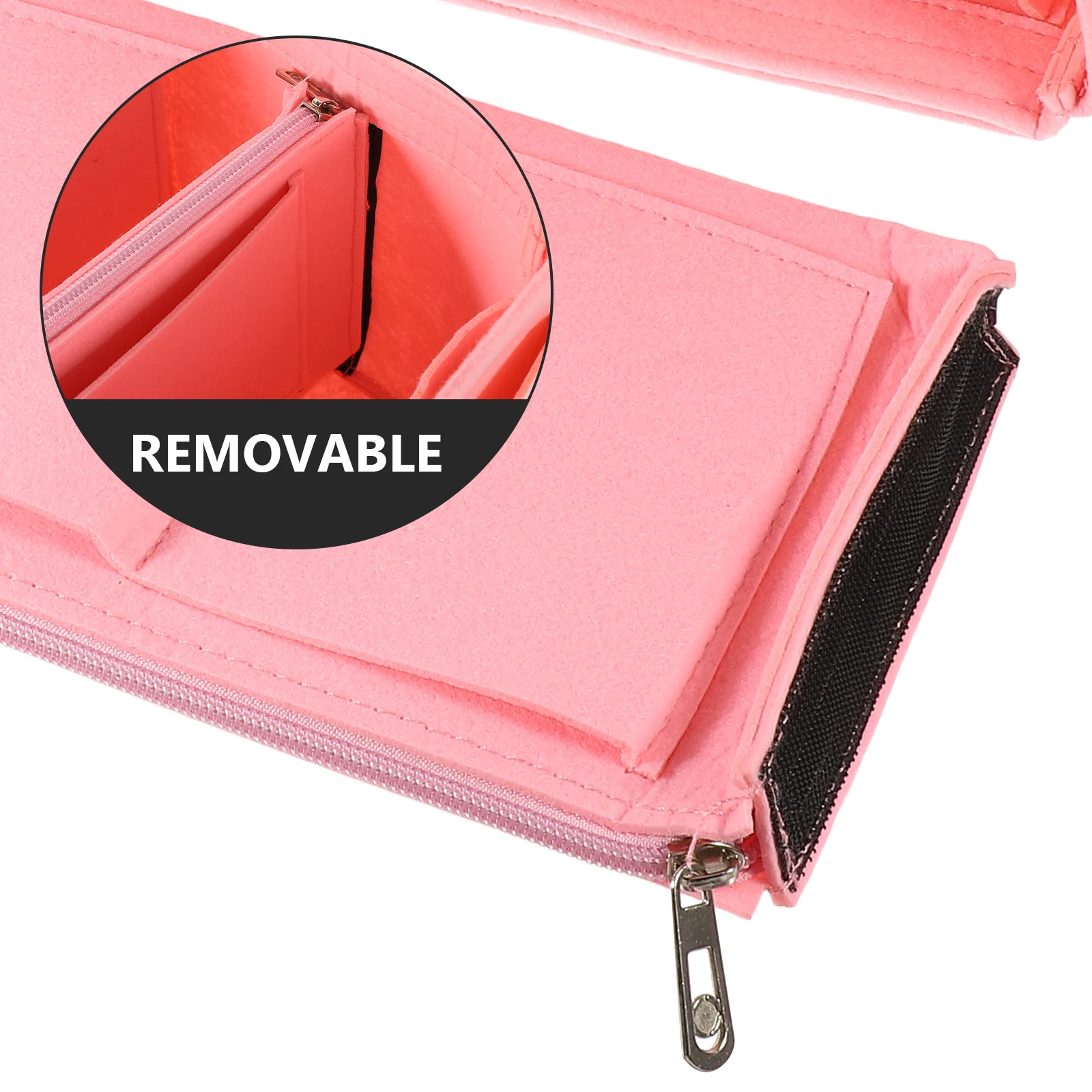 

1pc Felt Pouch Women Durable Makeup Bag Large Capacity Organizer Stationery Case Multi Space Lightweight Compact