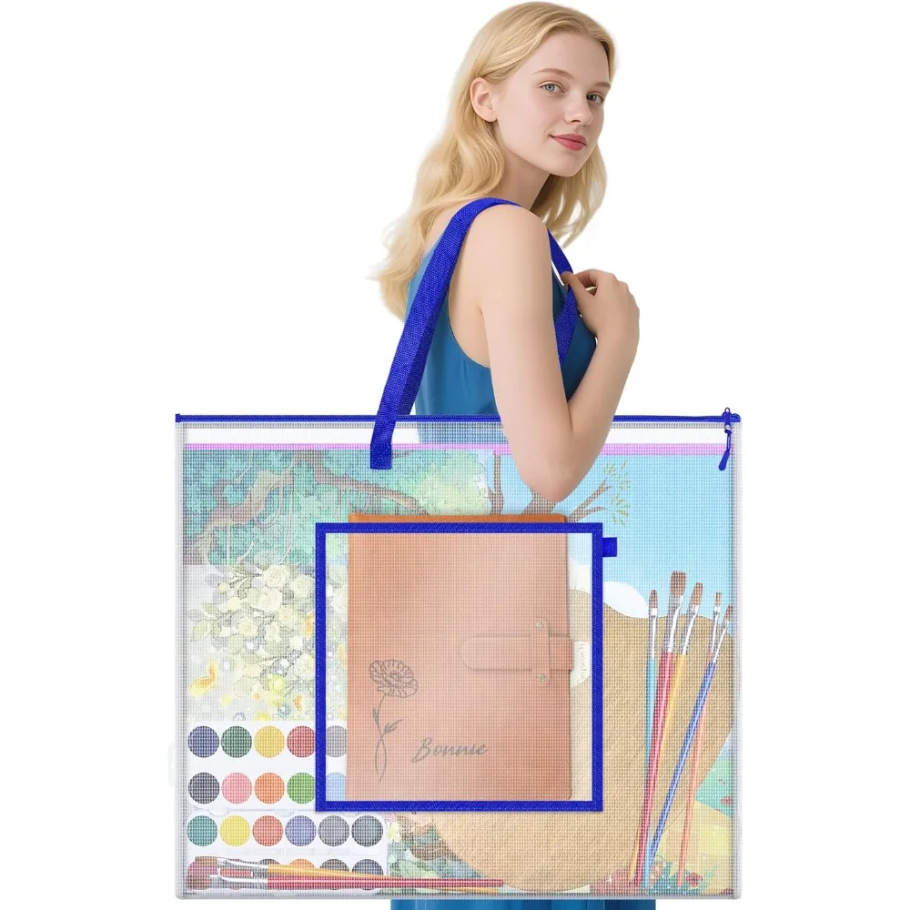 Bolsa grande para almacenamiento de carteles, bolsa de portafolio de arte de 20 "x 26" con bolsillo para carteles, tablón de anuncios, álbum de recortes, recuerdo, impermeable F