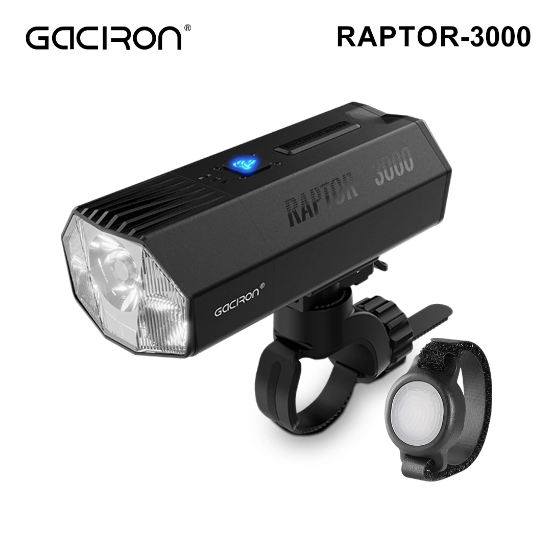 

Gaciron Bicycle Front Light,Raptor 1800/3000 Lumens Wireless Remote Control Bike Headlight,Auminium Anti-Glare Bike Front Light