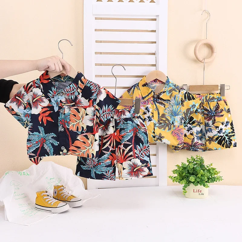 

New Summer Fashion Baby Boys Clothes Suit Children Short Sleeved Shirt Shorts 2Pcs/Sets Kids Clothing Set Infant Printed Costume