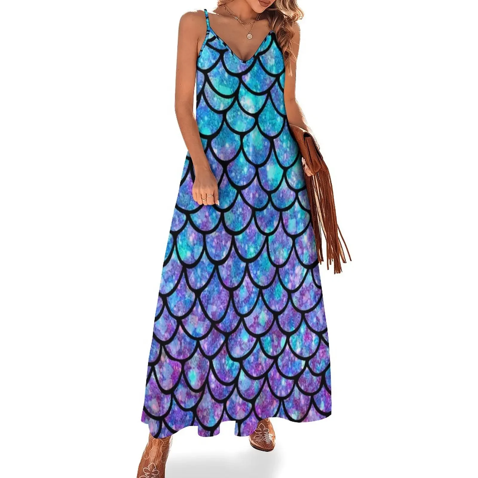 

Purples & Blues Mermaid scales Sleeveless Dress dresses for official occasions prom clothes women's summer clothing 2024