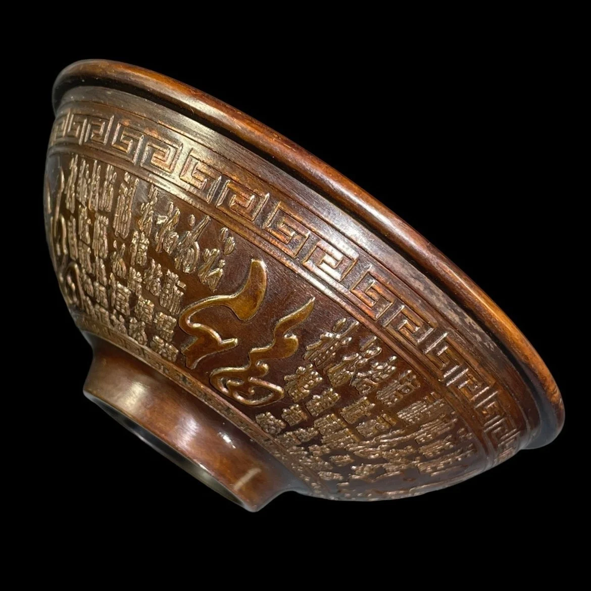 Collect bronze Bai Fu Na Xiang bronze bowl-shaped heavy gold-plated decorative ornaments for bowls.