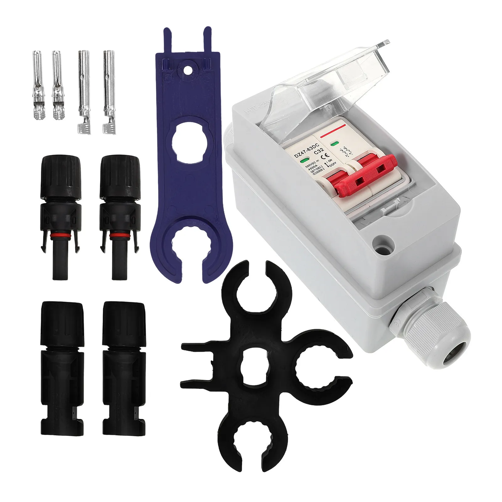

1 Set Solar Junction Box Plastic Electrical Distribution Protection Housing for Photovoltaic Combiner Power Distribution