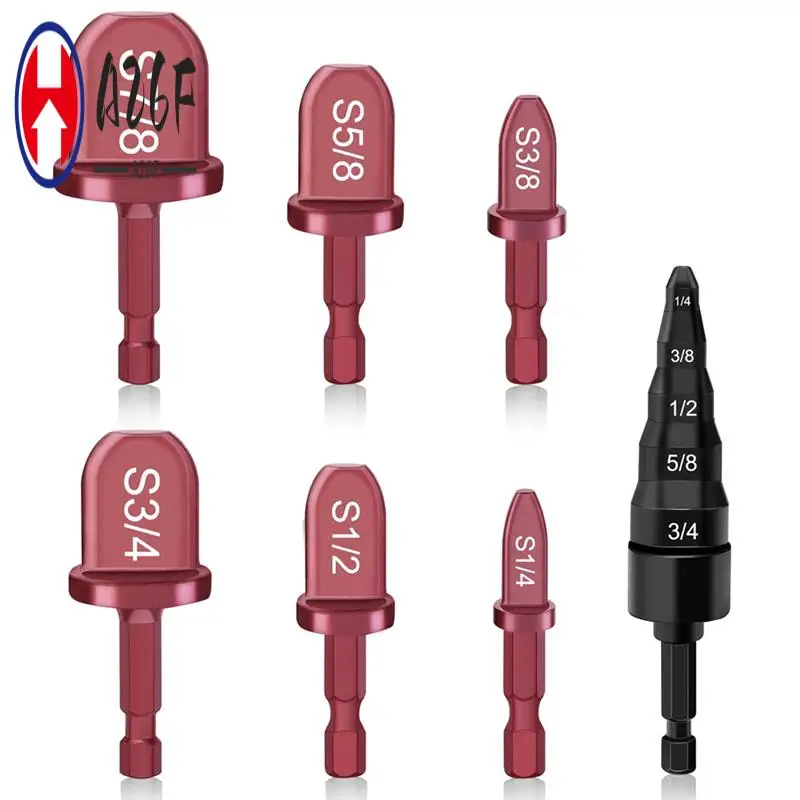 

A26F-7 шт., набор сверл для обжима, инструмент для расширения труб, 1/4 дюйма, 3/8 дюйма, 1/2 дюйма, 5/8 дюйма, 3/4 дюйма, 7/8 дюйма, шестиугольный инструмент для медных трубок